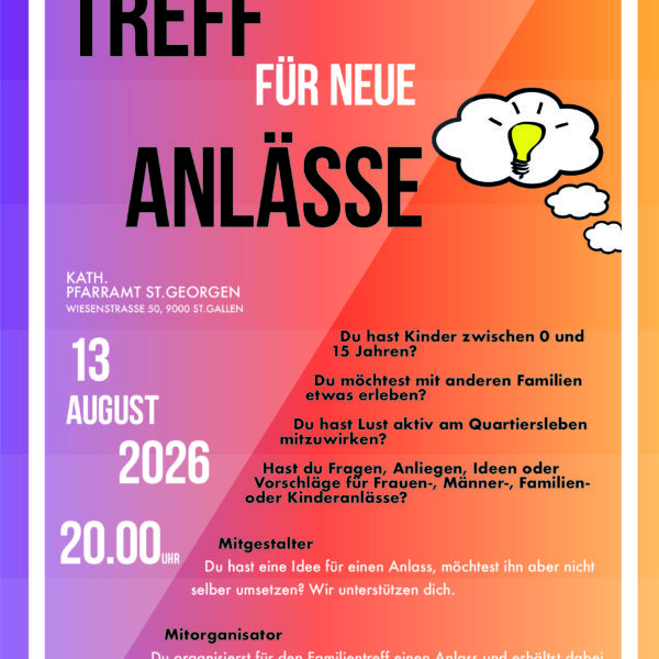Treff für neue Anlässe und Austausch