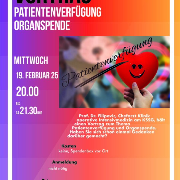 Vortrag zum Thema Patientenverfügung/Organspende