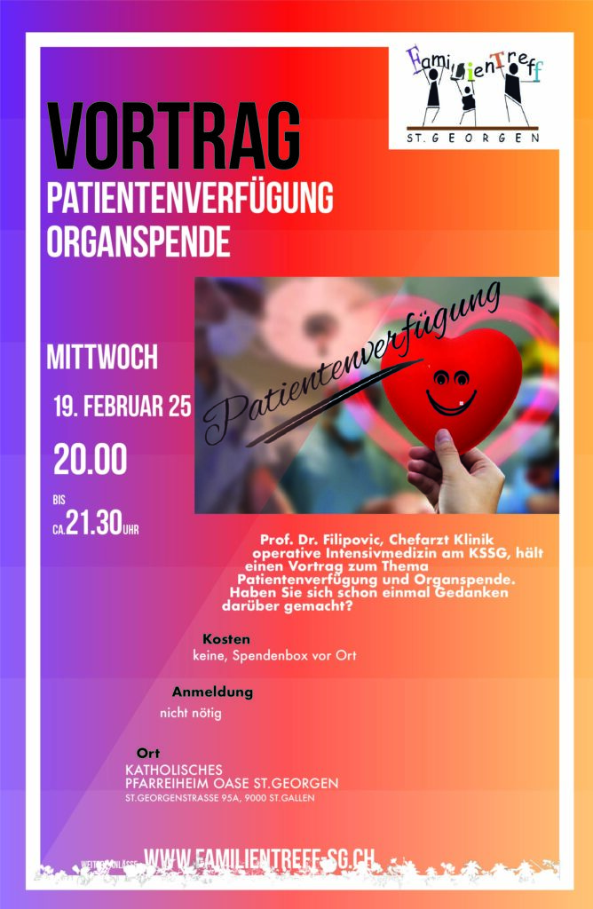 Vortrag zum Thema Patientenverfügung/Organspende